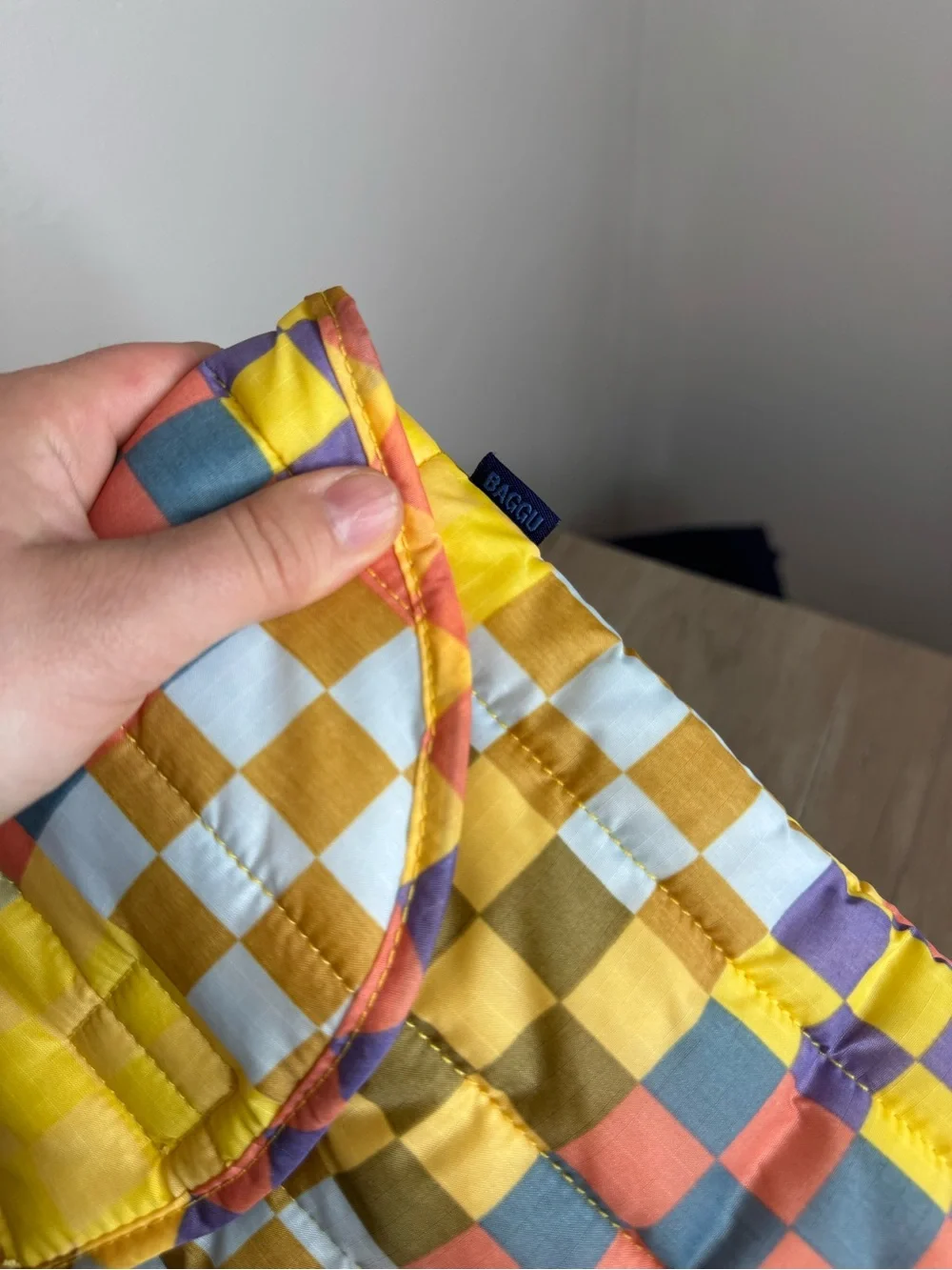 BAGGU Puffy 16” Laptop Sleeve Checkered Multi Color